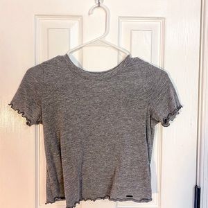 Hollister cropped grey shirt